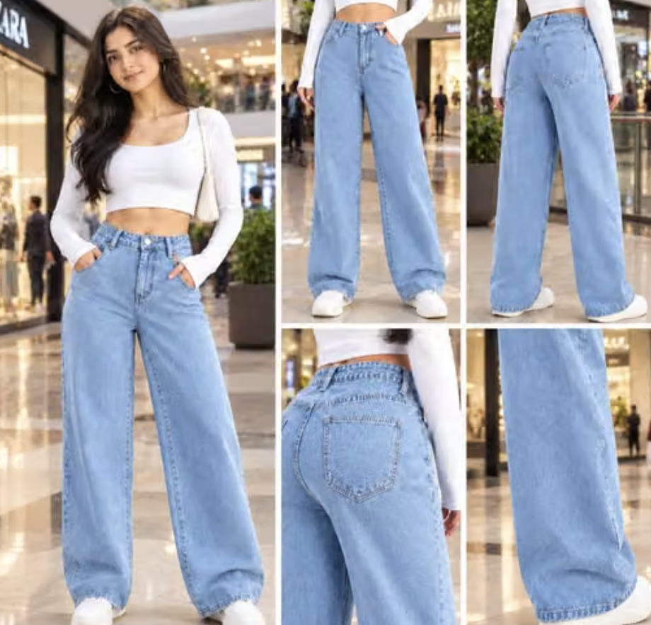 AR-straight jeans for girls and women ICE BLUE
