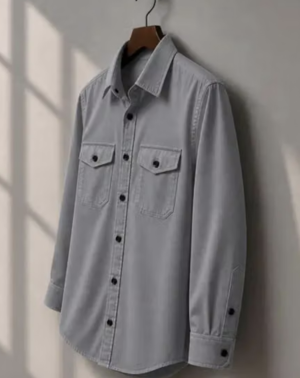 Men plain Double Pocket Full Sleeve Shirts
